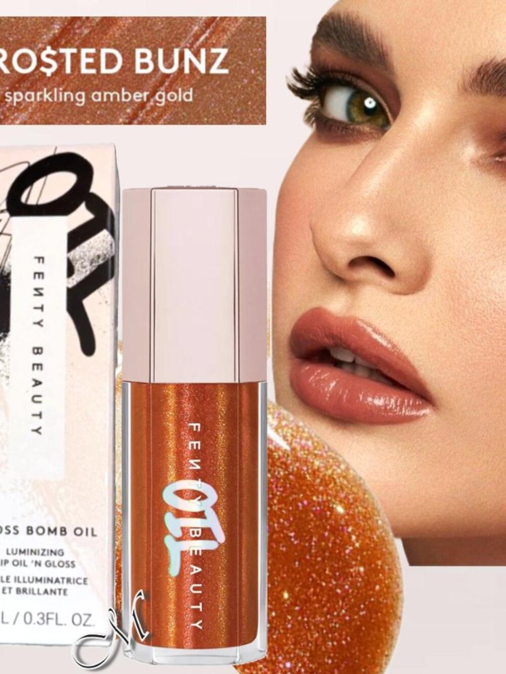 Fenty Beauty Gloss Bomb Oil Luminizing Lip Oil 'N Gloss ~ FRO$TED BUNZ 9ml NIB